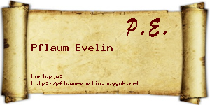 Pflaum Evelin névjegykártya